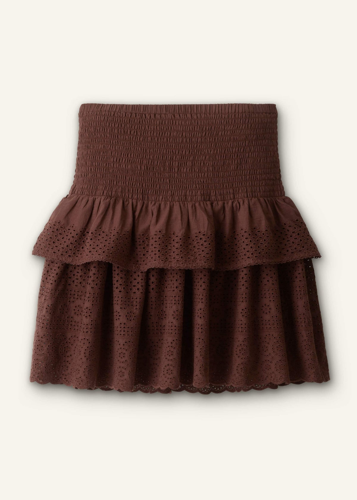 ME+EM Cinnamon Shirred Mini Skirt