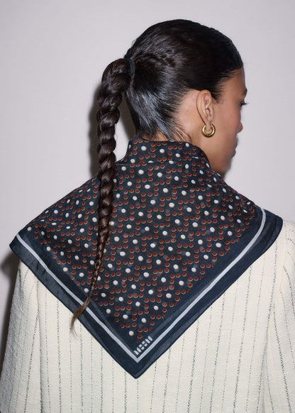 ME+EM Black Dotted Border Scarf