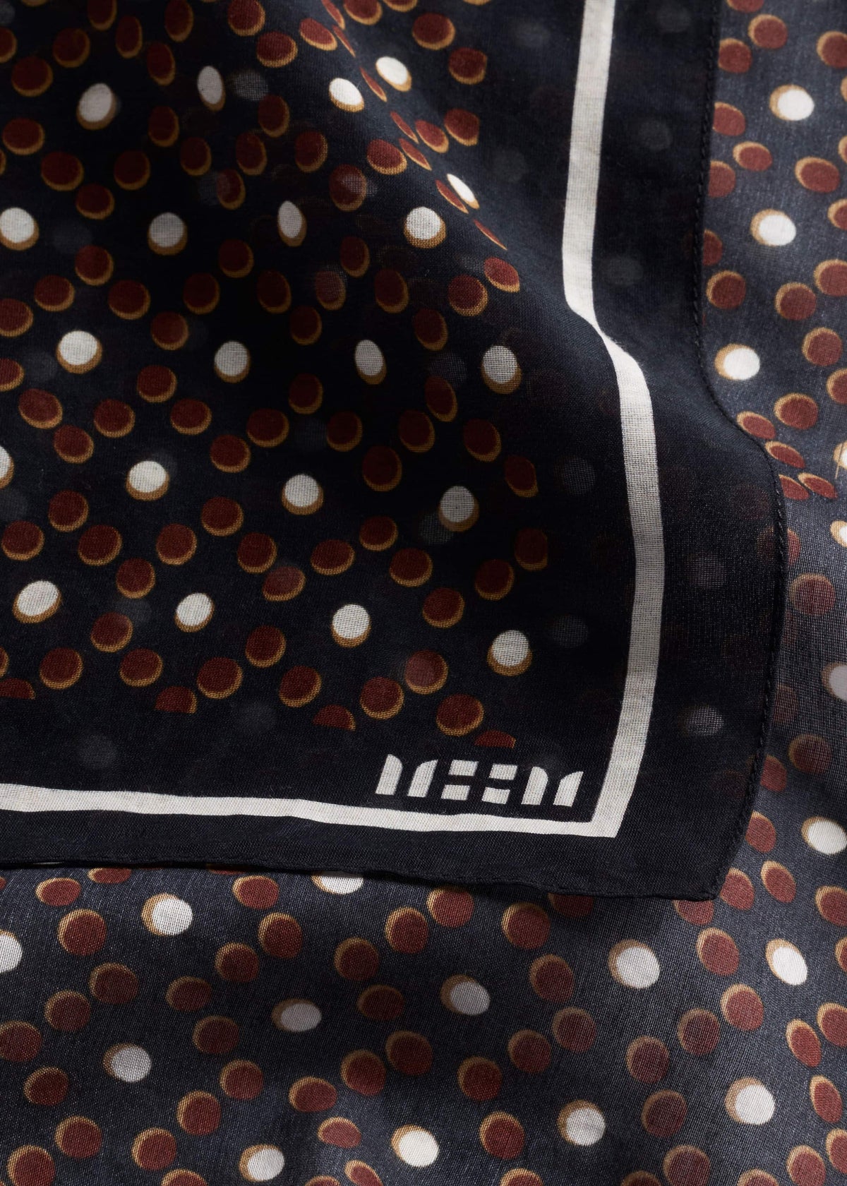 ME+EM Black Dotted Border Scarf