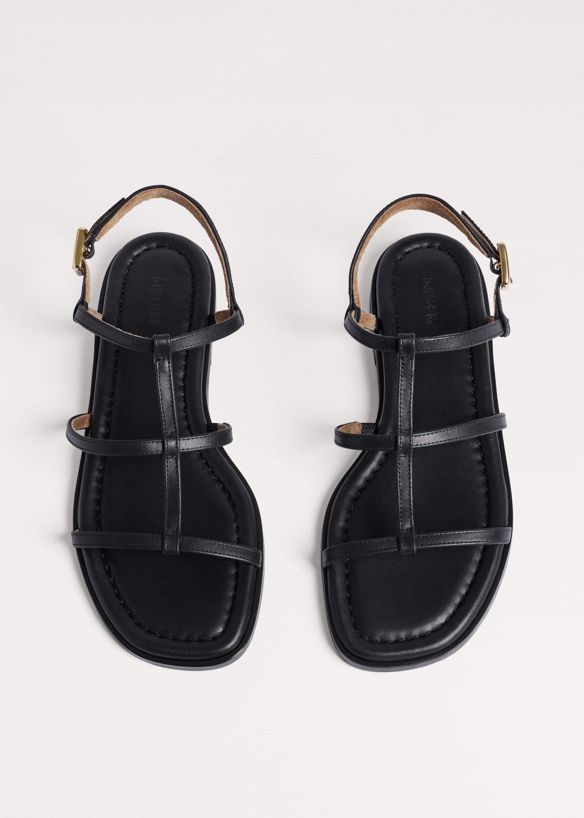 ME+EM Black Caged Flat Sandal