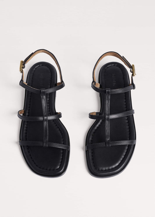 ME+EM Black Caged Flat Sandal