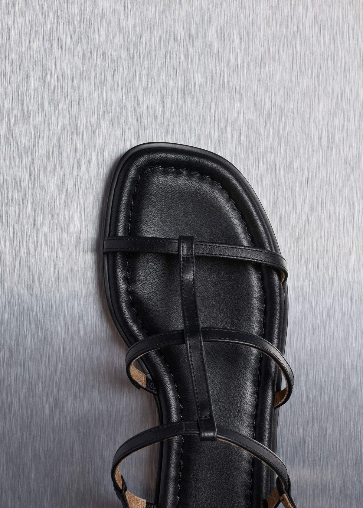 ME+EM Black Caged Flat Sandal