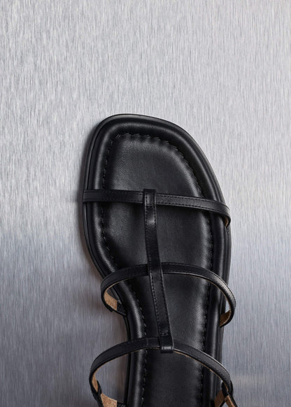 ME+EM Black Caged Flat Sandal