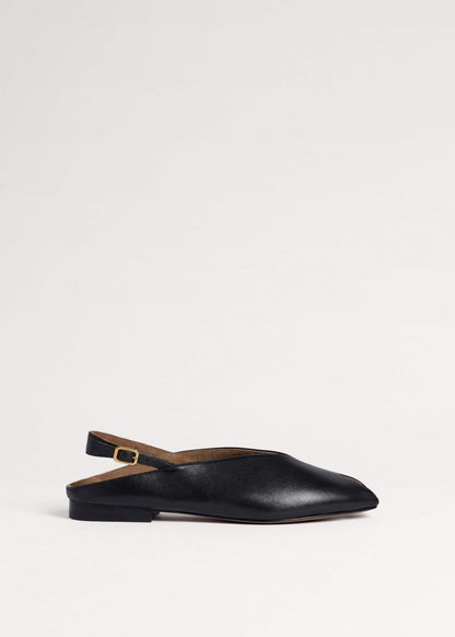 ME+EM Black Peep Toe Flat