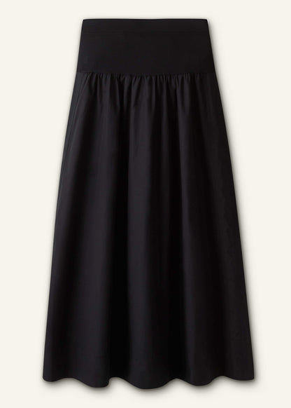 ME+EM Black Mixed Media Maxi Skirt
