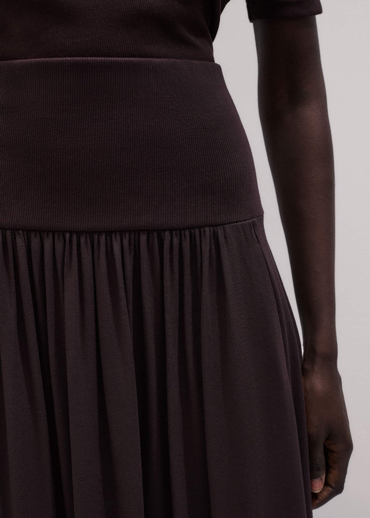 ME+EM Brown Soft Sculpt Maxi Skirt