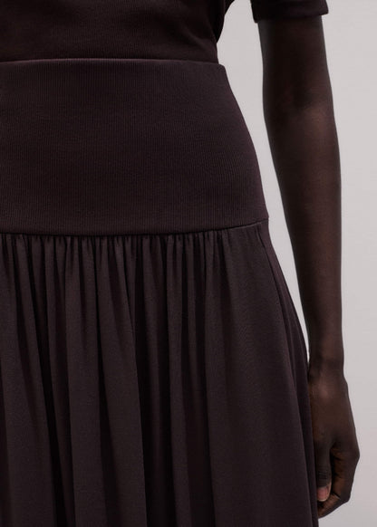 ME+EM Brown Soft Sculpt Maxi Skirt