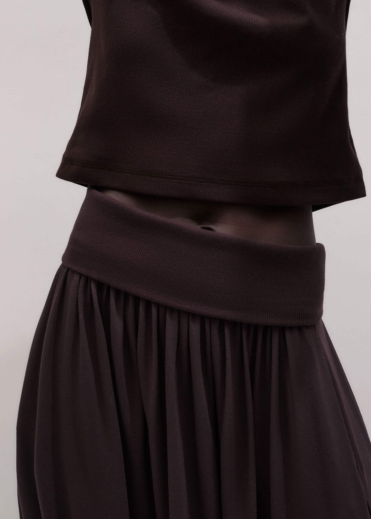 ME+EM Brown Soft Sculpt Maxi Skirt