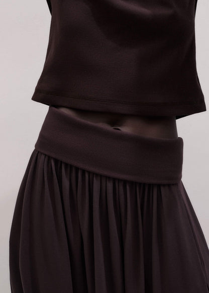 ME+EM Brown Soft Sculpt Maxi Skirt