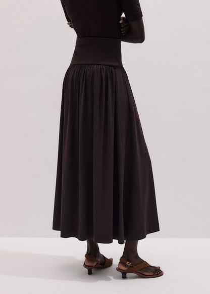 ME+EM Brown Soft Sculpt Maxi Skirt