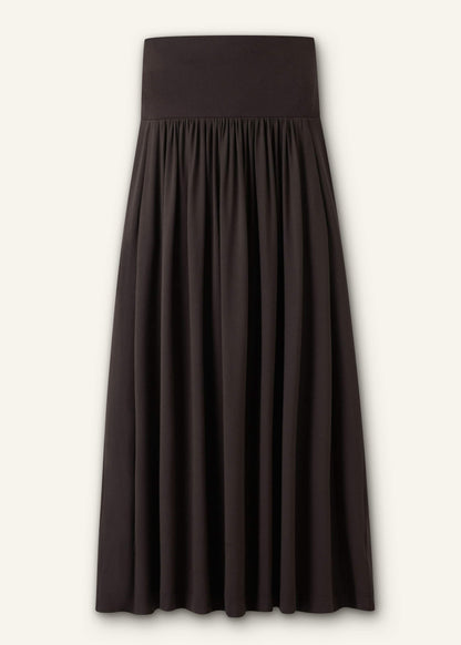 ME+EM Brown Soft Sculpt Maxi Skirt