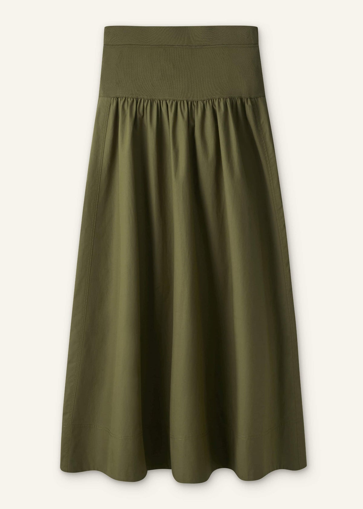 ME+EM Olive Green Mixed Media Maxi Skirt
