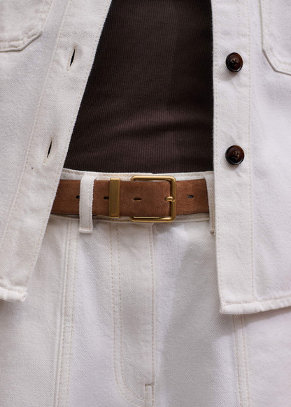 ME+EM Tan Snake Print Reversible Belt