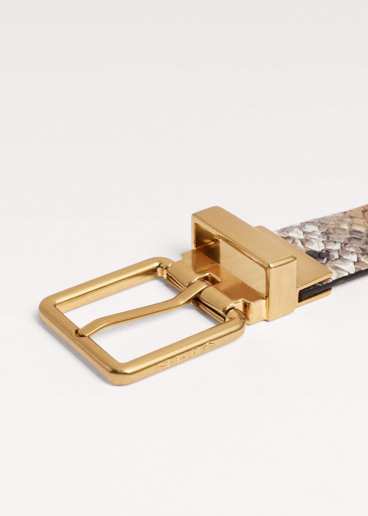 ME+EM Tan Snake Print Reversible Belt