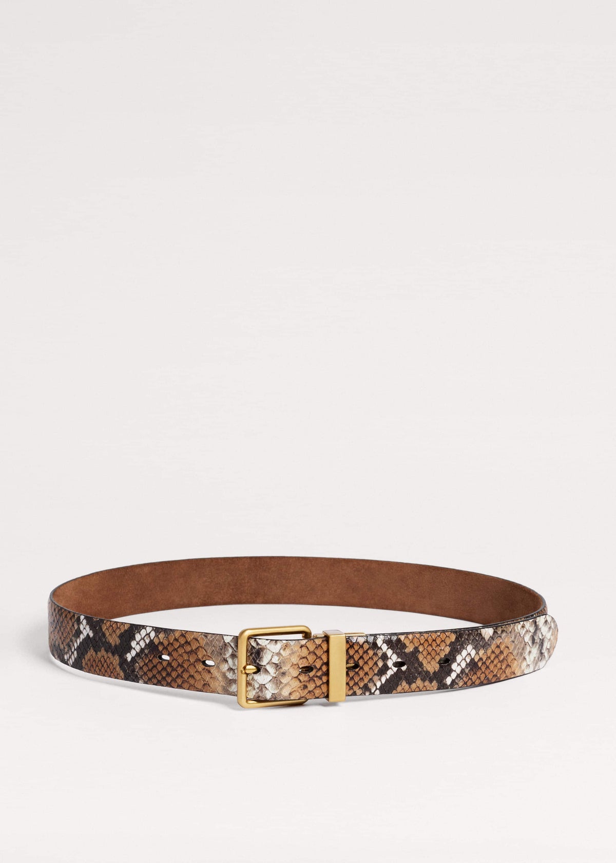 ME+EM Tan Snake Print Reversible Belt