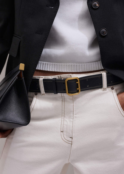ME+EM Black Double Prong Belt