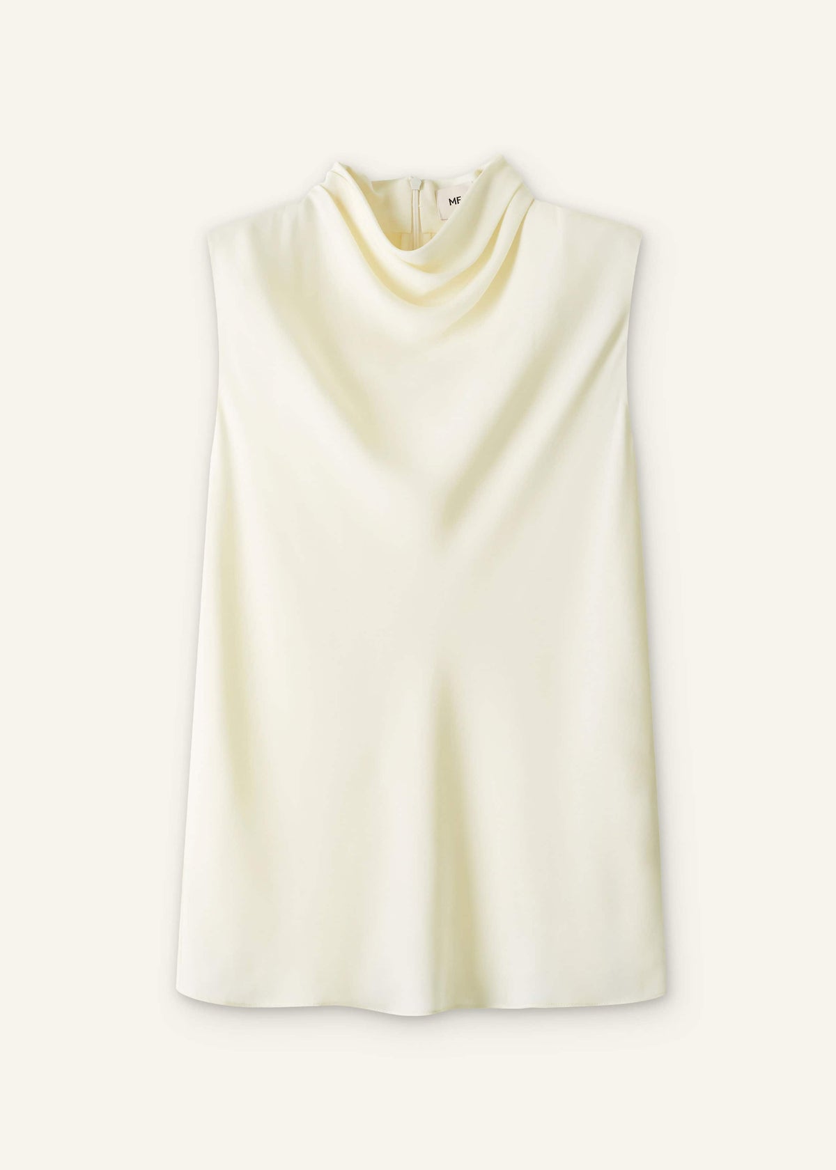 ME+EM Cream Silk Elevated Cowl Neck Top