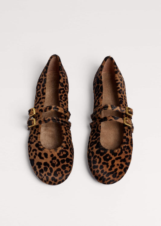 ME+EM Dark Brown Leopard Ballet Flat