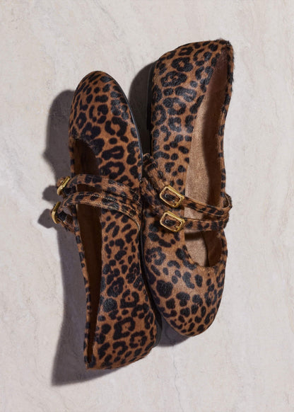 ME+EM Dark Brown Leopard Ballet Flat