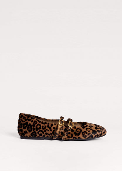 ME+EM Dark Brown Leopard Ballet Flat