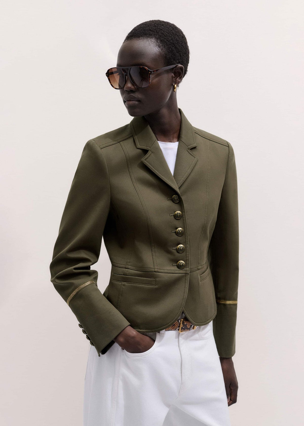 ME+EM Khaki Wear With Everything Fitted Utility Jacket