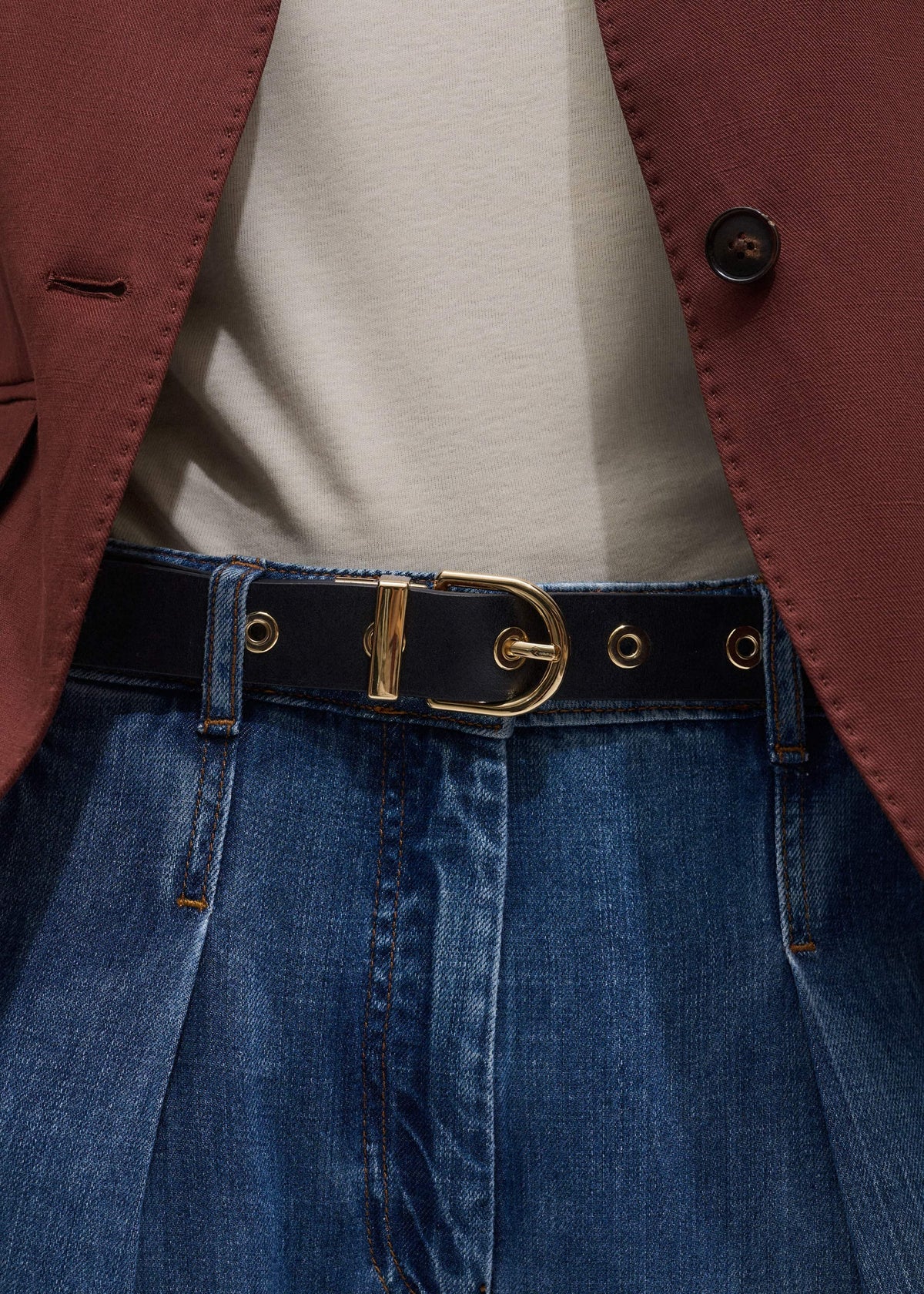 ME+EM Black Reversible Eyelet Belt