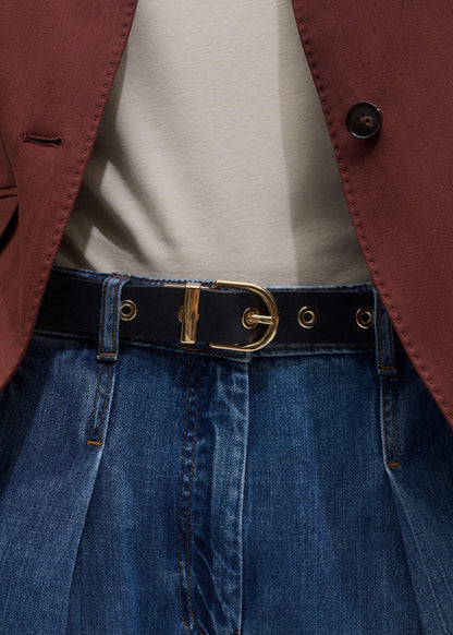 ME+EM Black Reversible Eyelet Belt