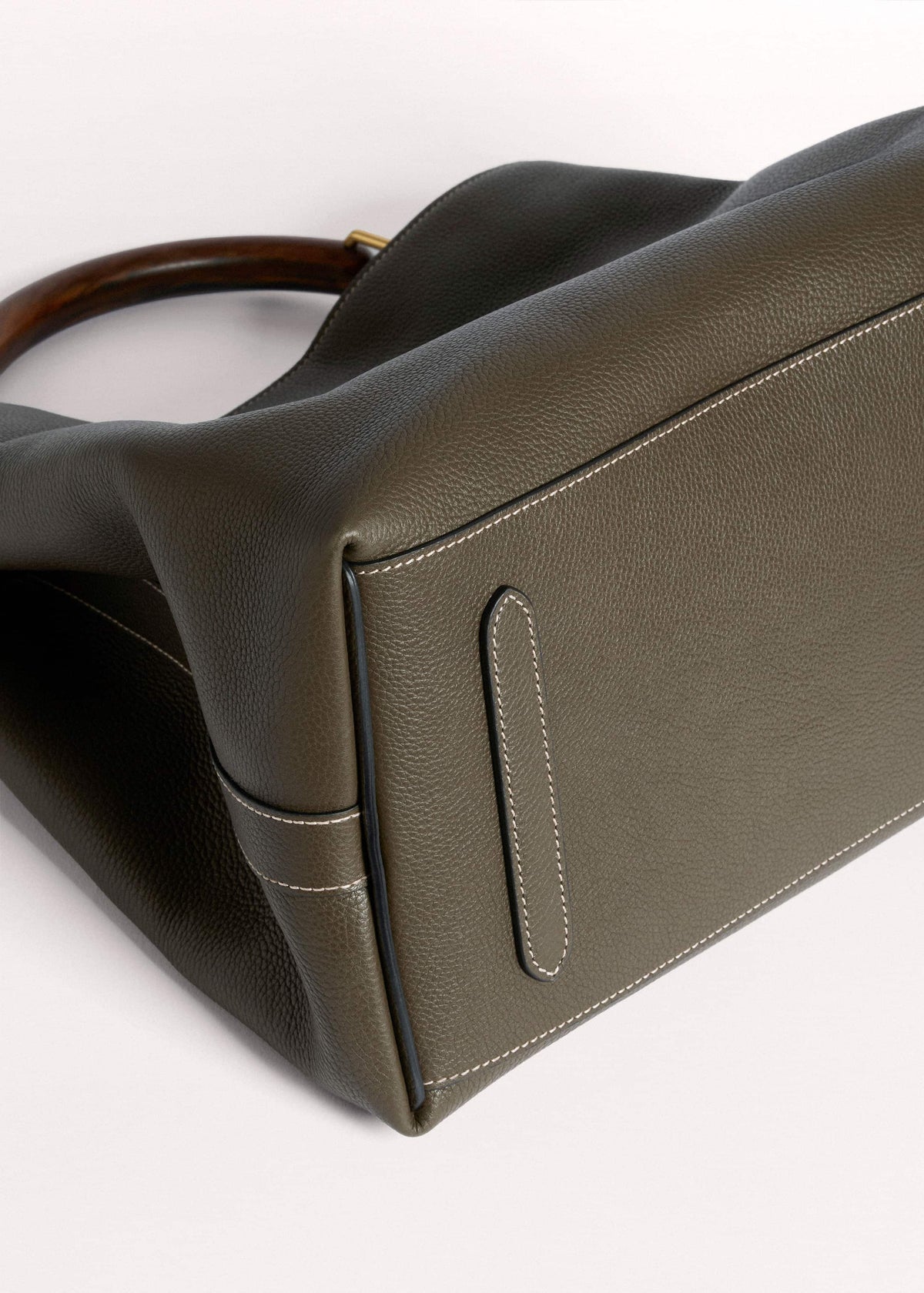 ME+EM Olive Green Leather Soft Constructed Day Bag