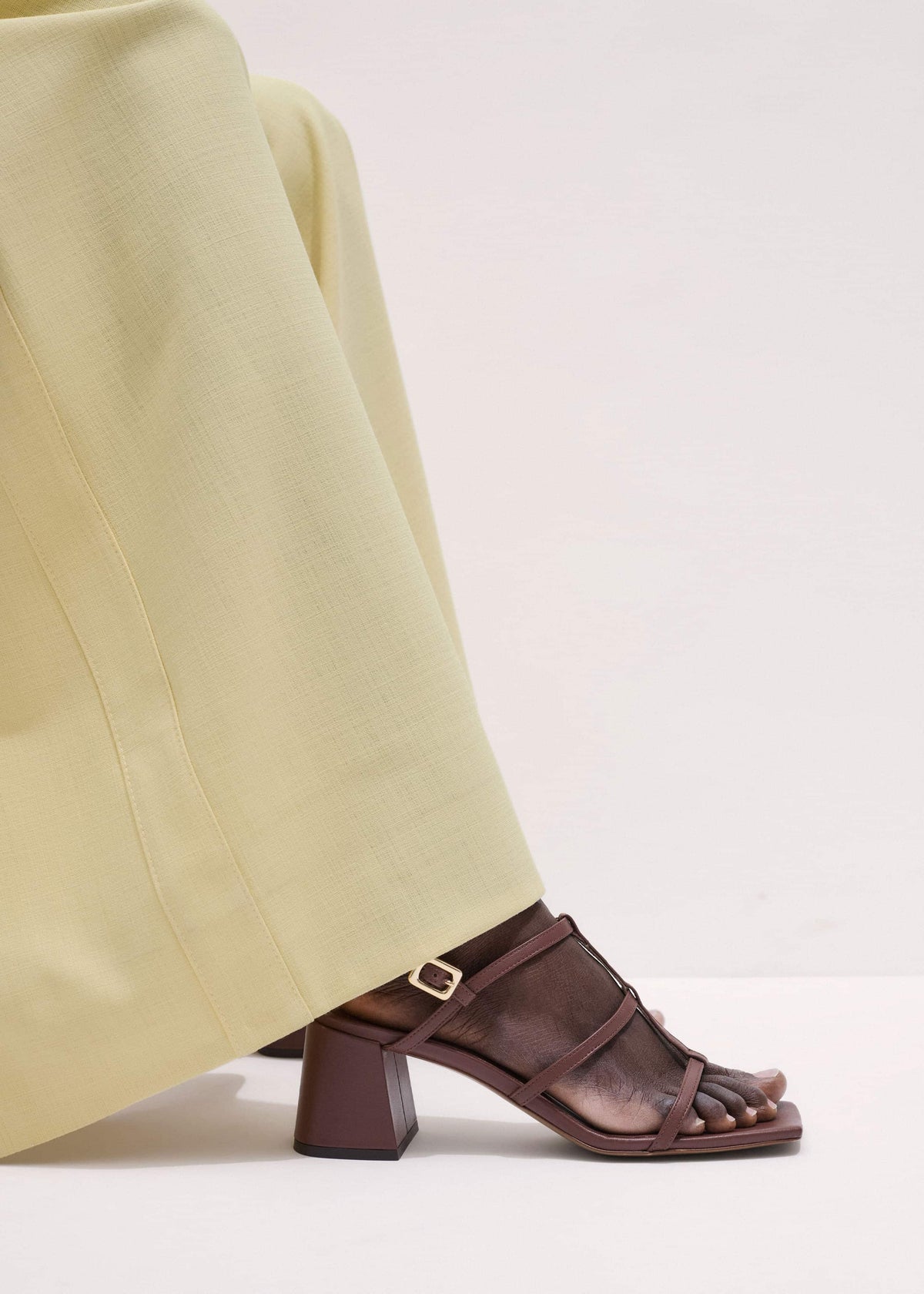 ME+EM Dark Brown Caged Occasion Sandal