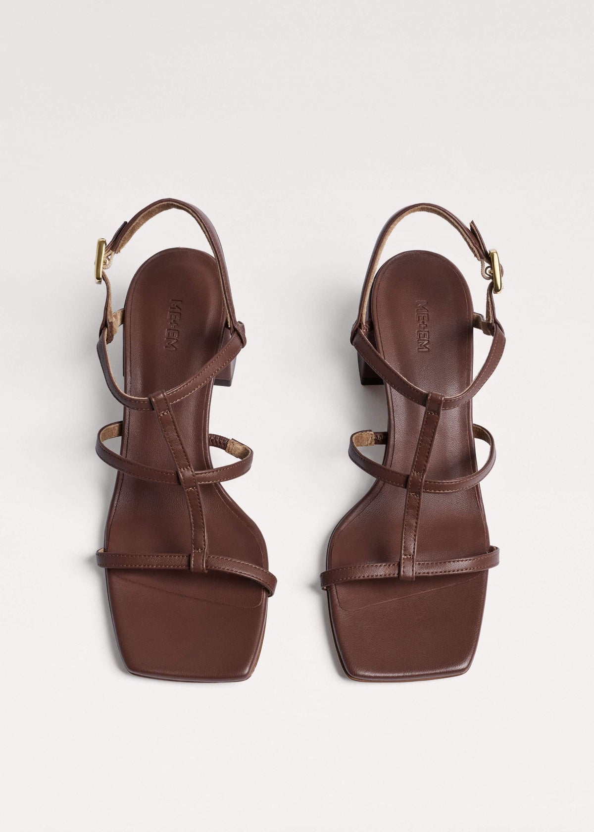 ME+EM Dark Brown Caged Occasion Sandal