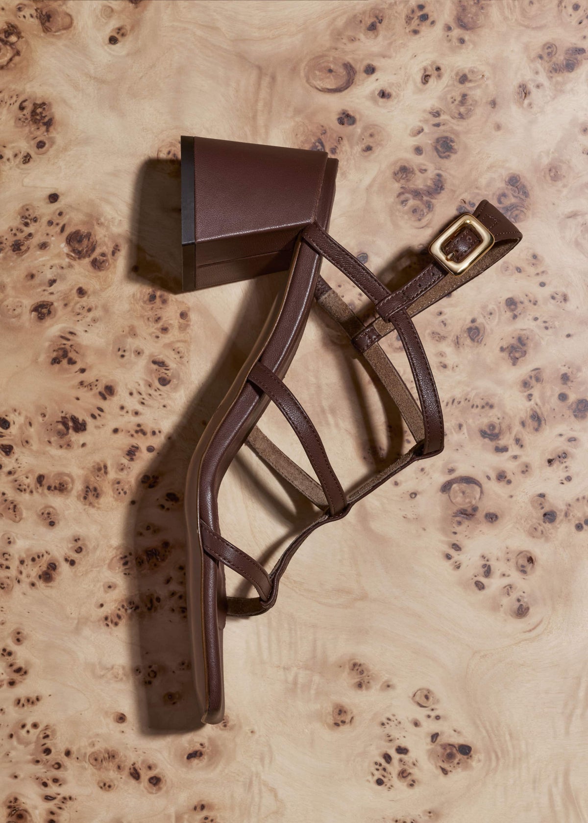ME+EM Dark Brown Caged Occasion Sandal