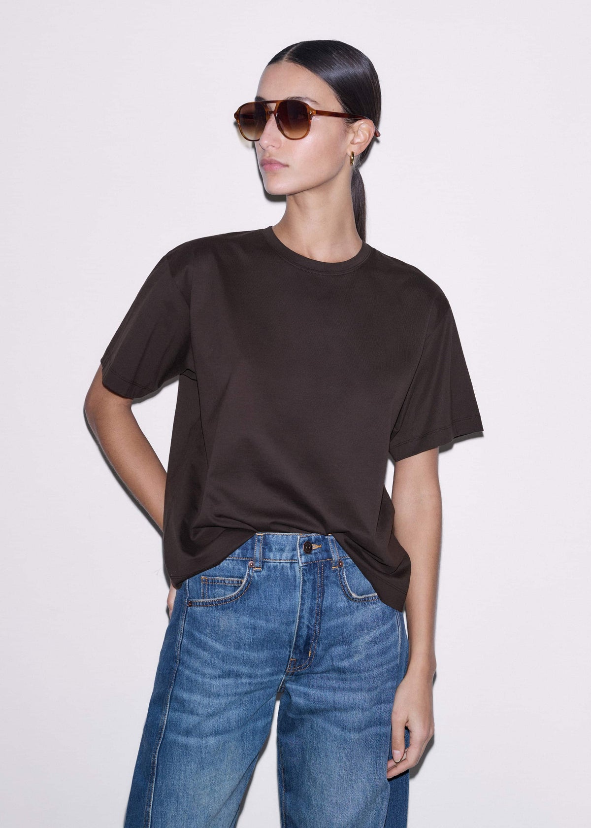 ME+EM Brown Oversized Tee