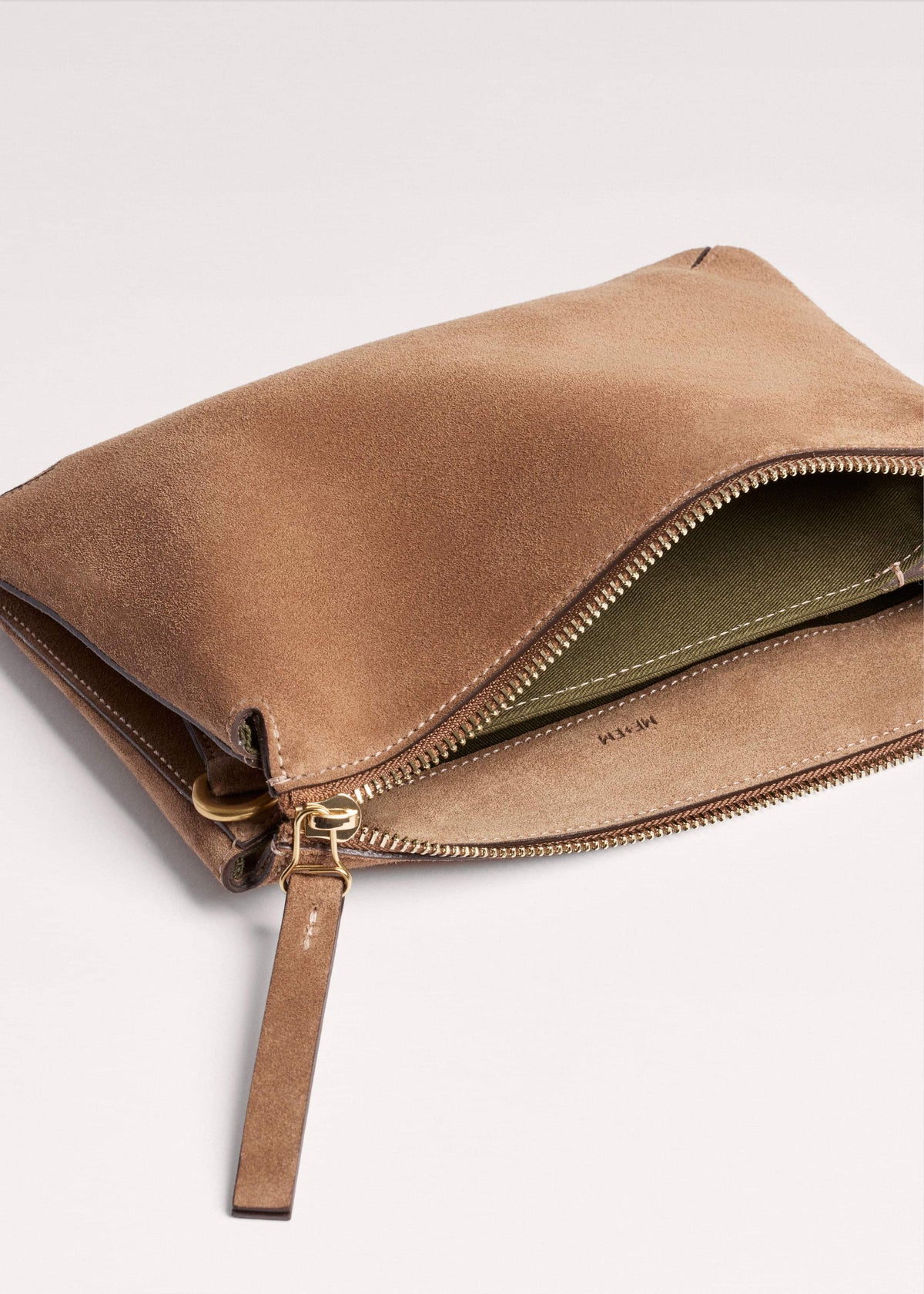 ME+EM Brown Suede Double Pouch Crossbody Bag