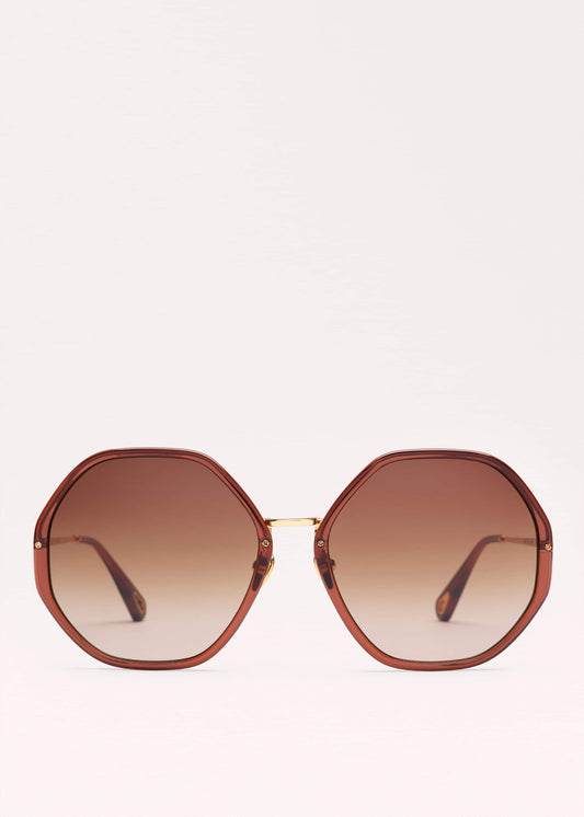 ME+EM Cinnamon Hetagonal Frame Sunglasses