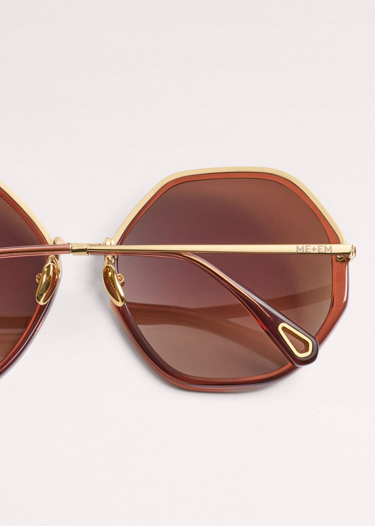 ME+EM Cinnamon Hetagonal Frame Sunglasses