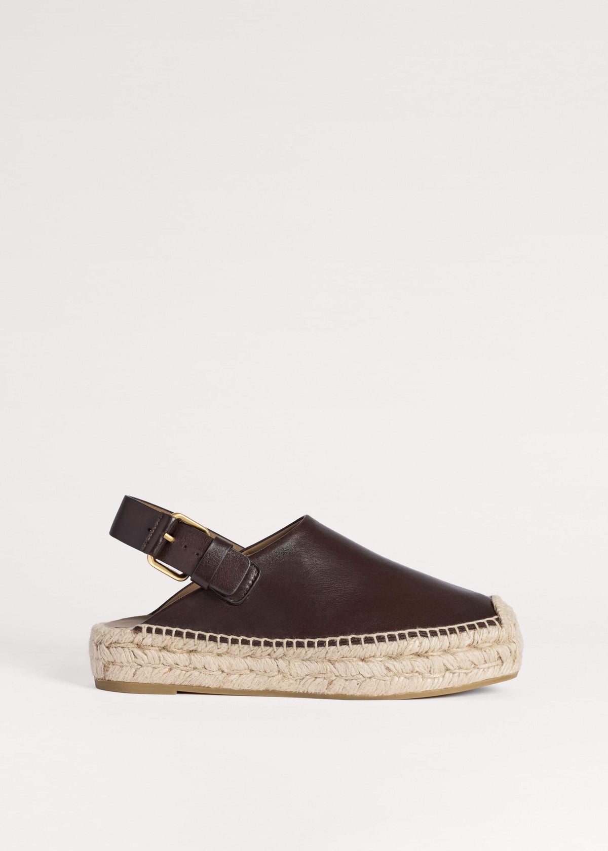 ME+EM Brown Leather Slingback Espadrille