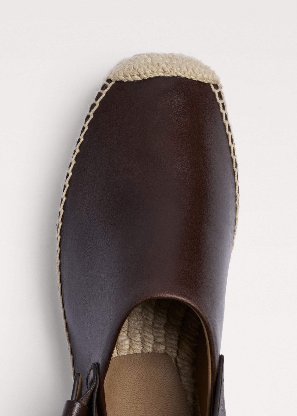 ME+EM Brown Leather Slingback Espadrille