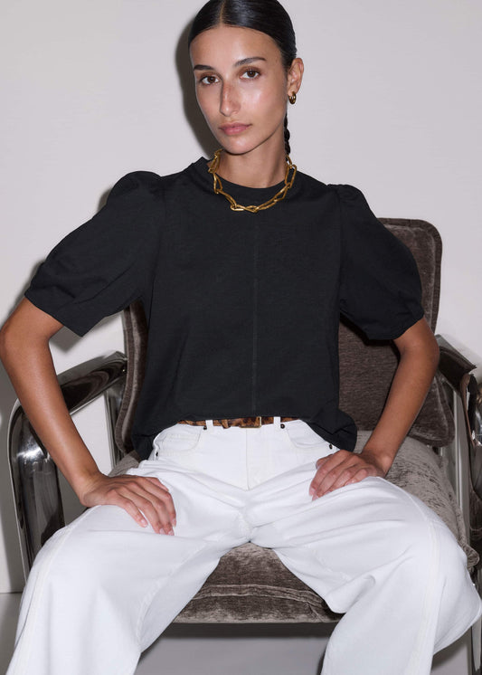 ME+EM Black Feminine Swing Top