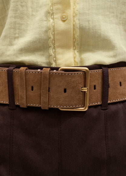 ME+EM Brown Wide Waist Belt