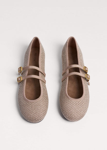 ME+EM Gold Mesh AM-PM Ballet Flat