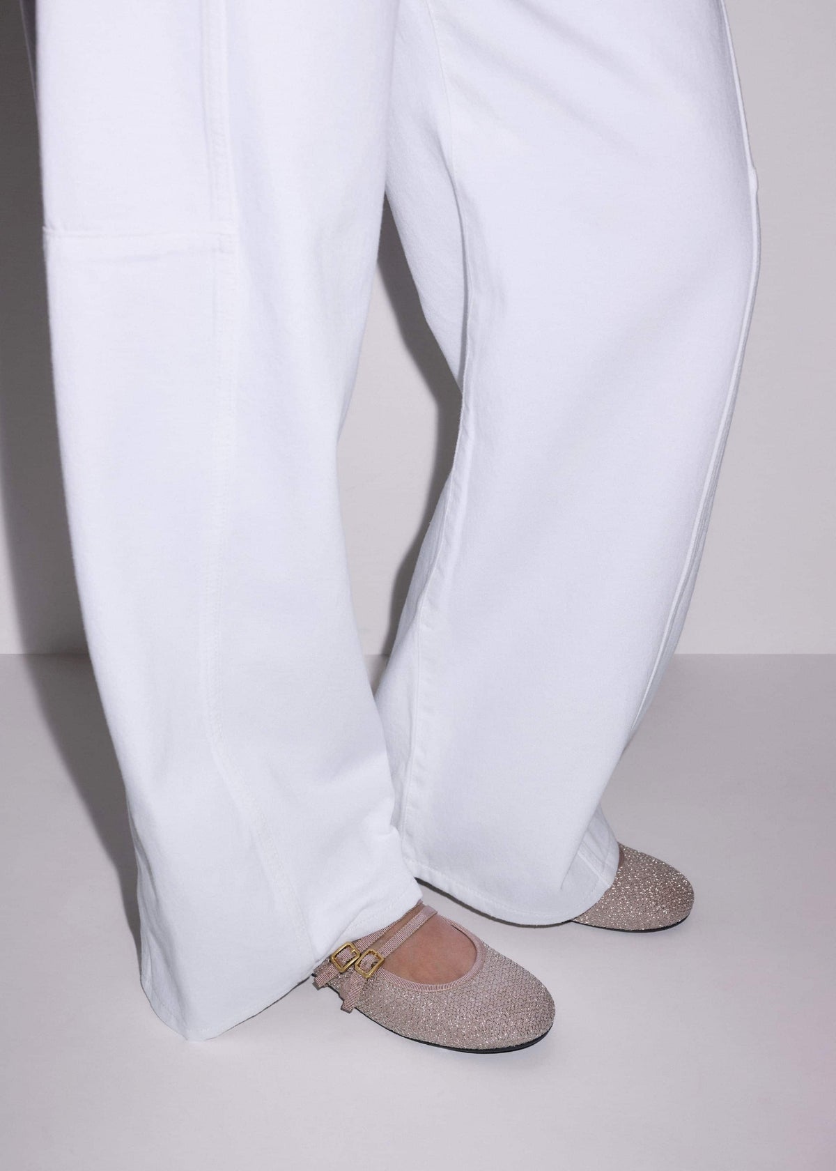 ME+EM Gold Mesh AM-PM Ballet Flat