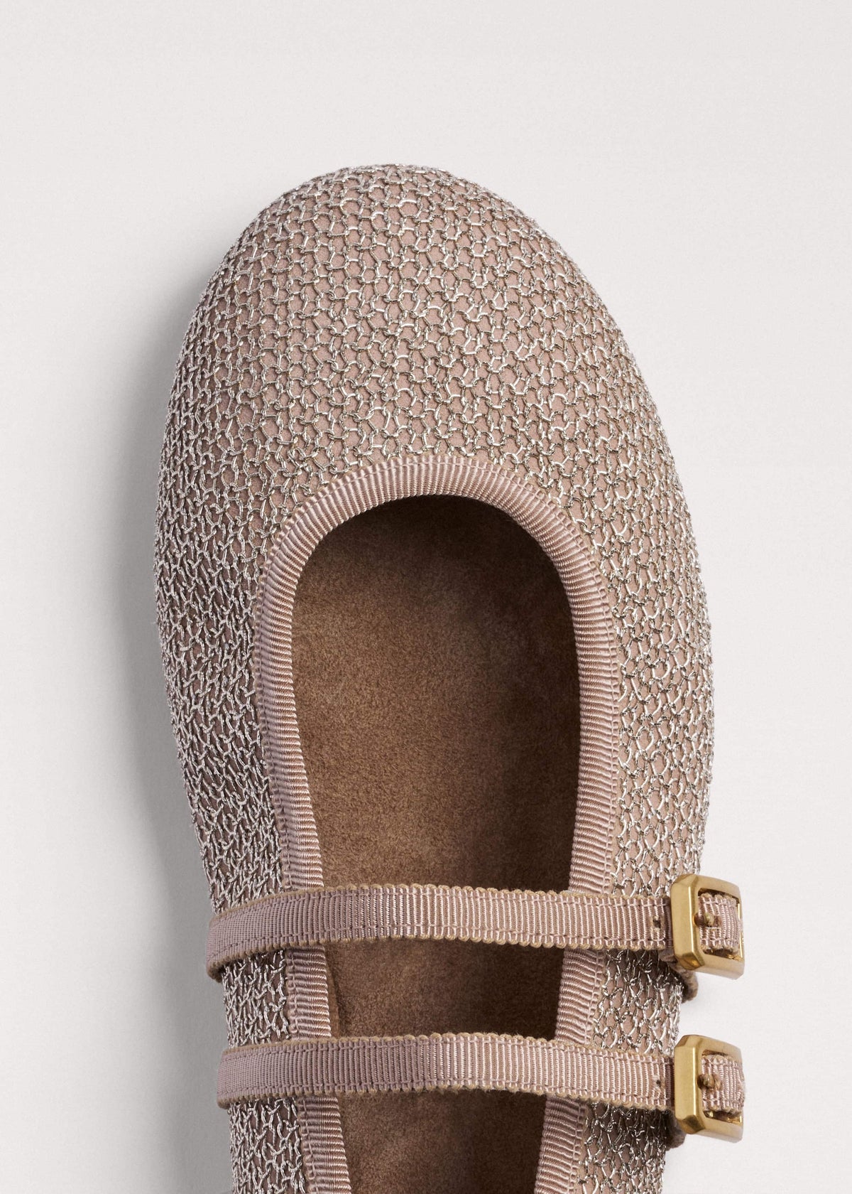 ME+EM Gold Mesh AM-PM Ballet Flat