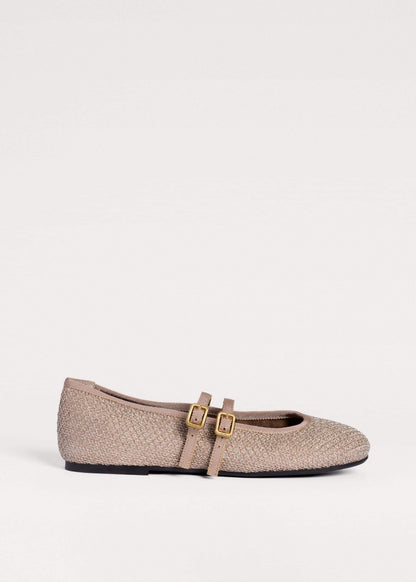 ME+EM Gold Mesh AM-PM Ballet Flat