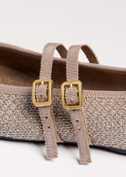 ME+EM Gold Mesh AM-PM Ballet Flat