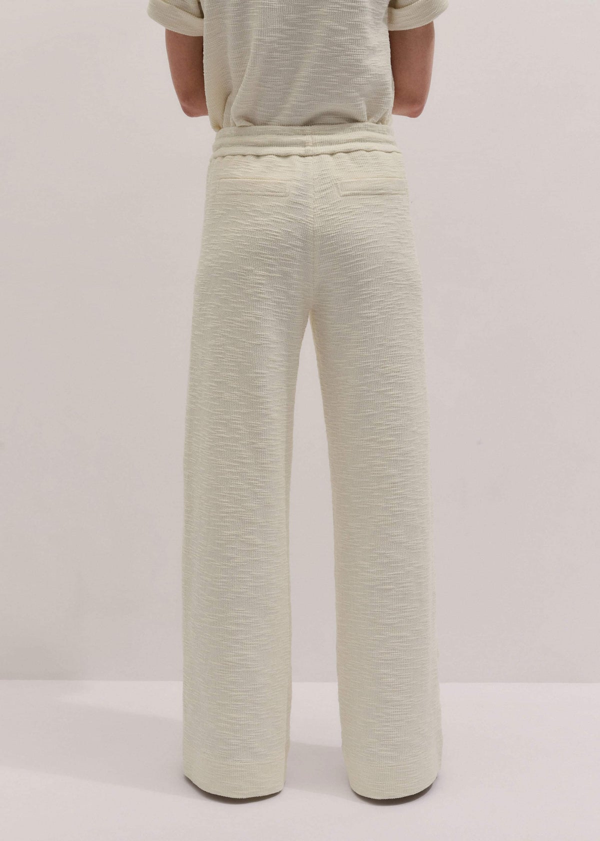 ME+EM Cream Wide-Leg Track Pant