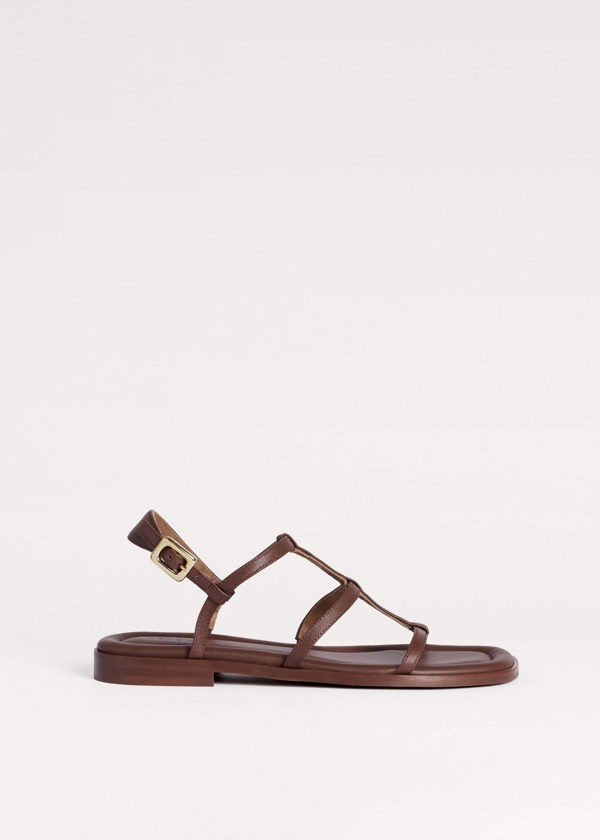 ME+EM Dark Brown Caged Flat Sandal