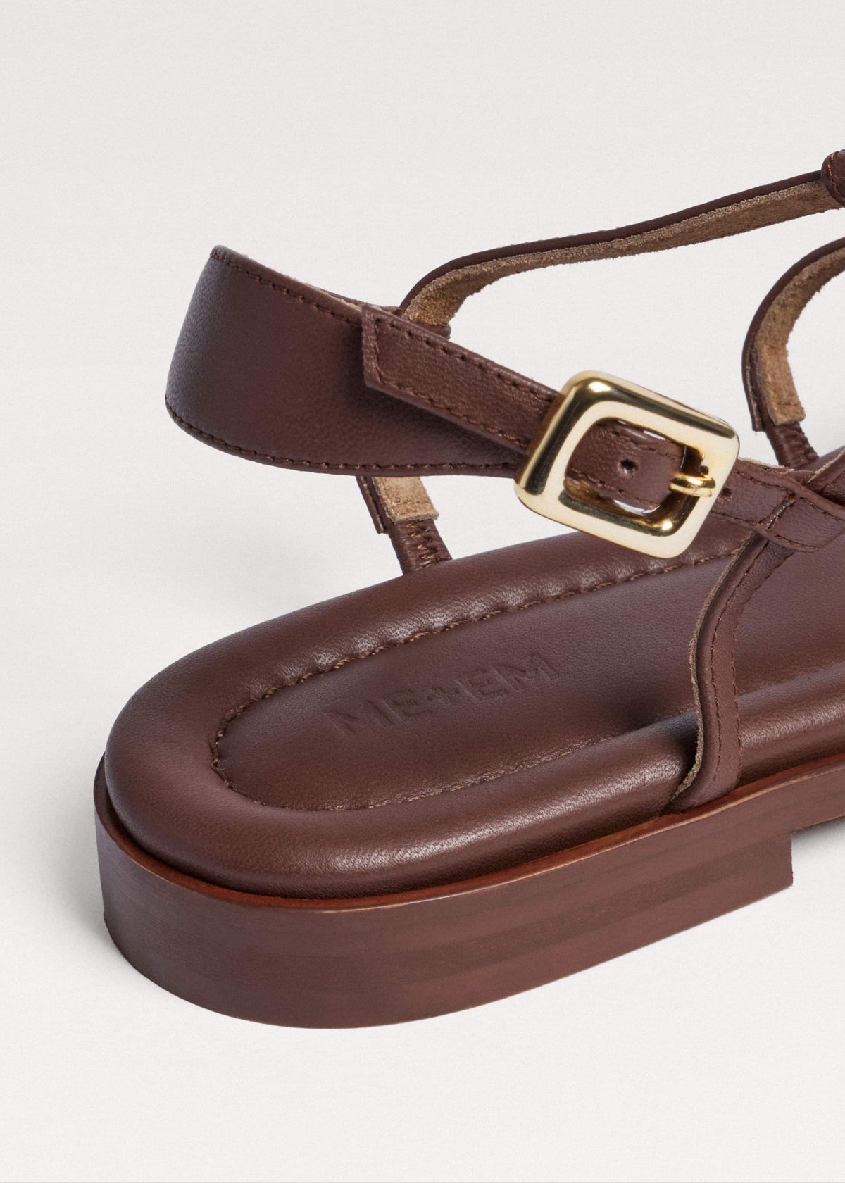 ME+EM Dark Brown Caged Flat Sandal