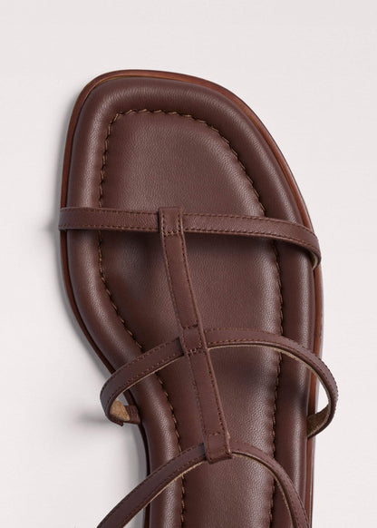 ME+EM Dark Brown Caged Flat Sandal