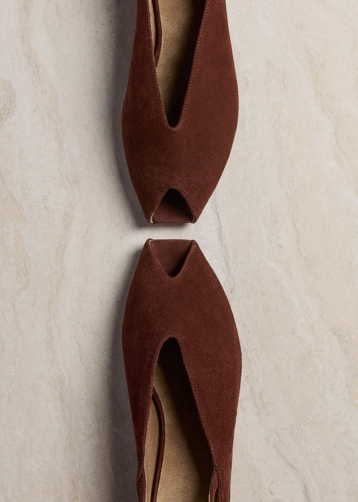 ME+EM Cinnamon Brown Peep Toe Flat