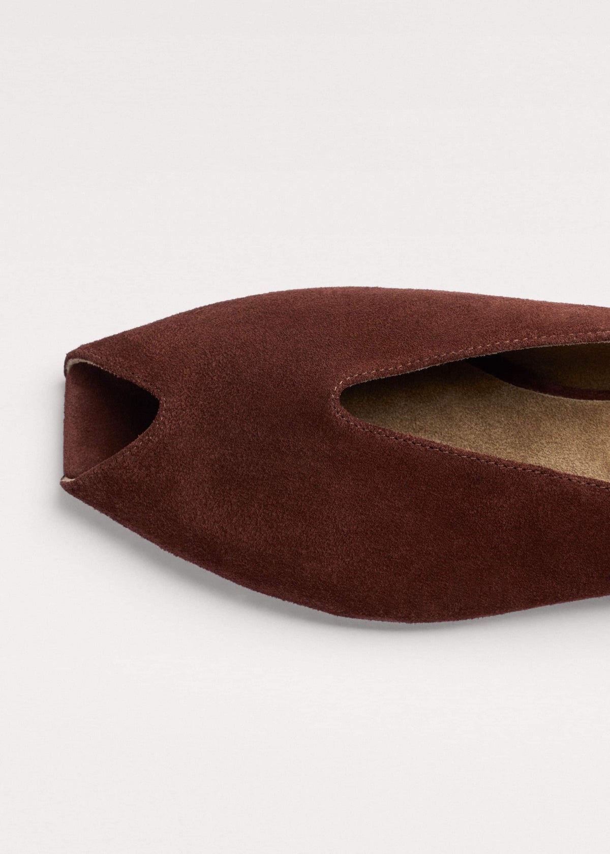 ME+EM Cinnamon Brown Peep Toe Flat